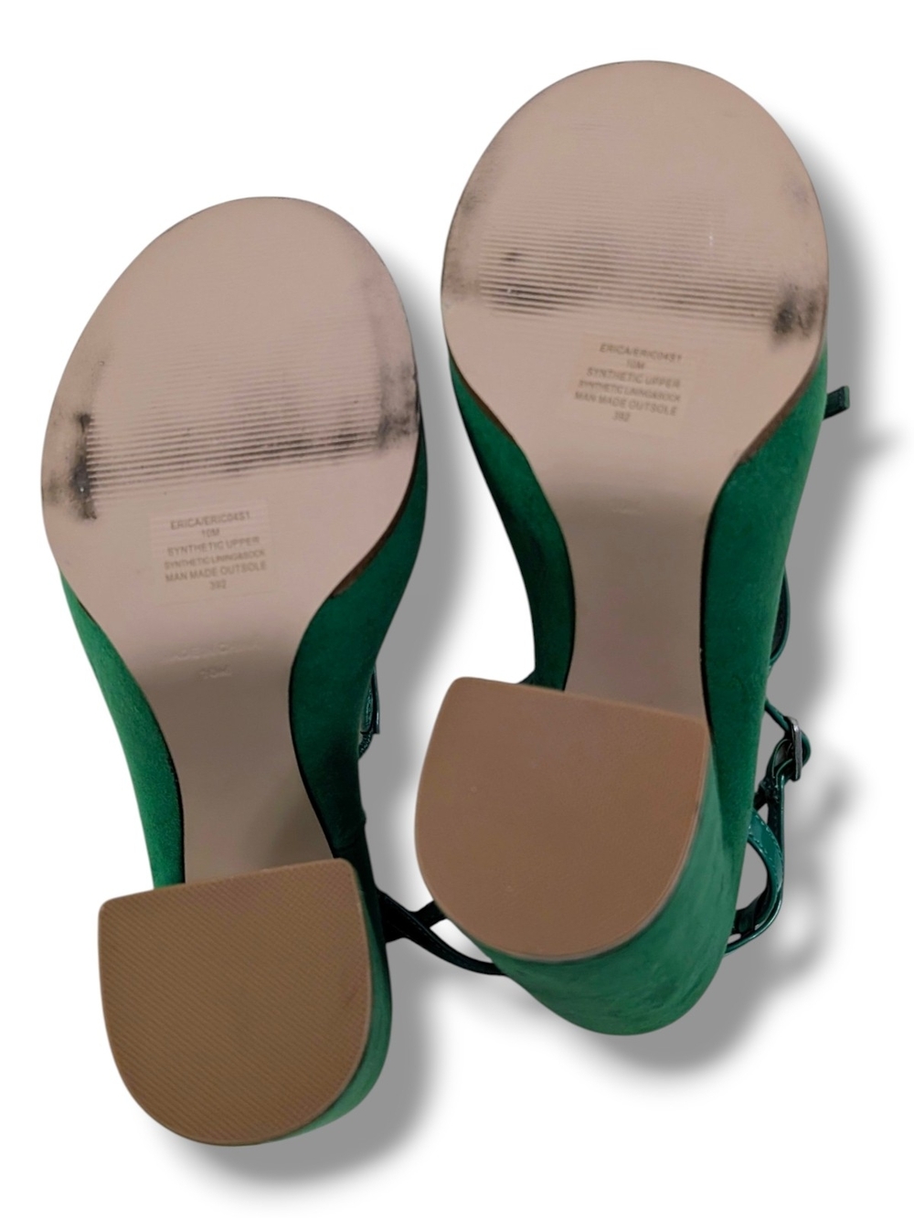 Steve Madden Green Suede Platform Sandals, Size 10 - Picture 7 of 9